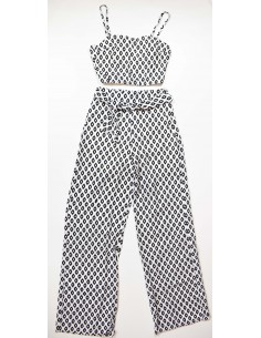 SET PANTALON SI TOP ALB-NEGRU 2