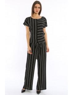 PANTALONI NEGRI CU DUNGI ALBE 2